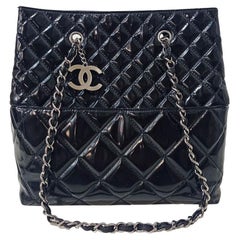 Chanel Patent shopping bag size Unique