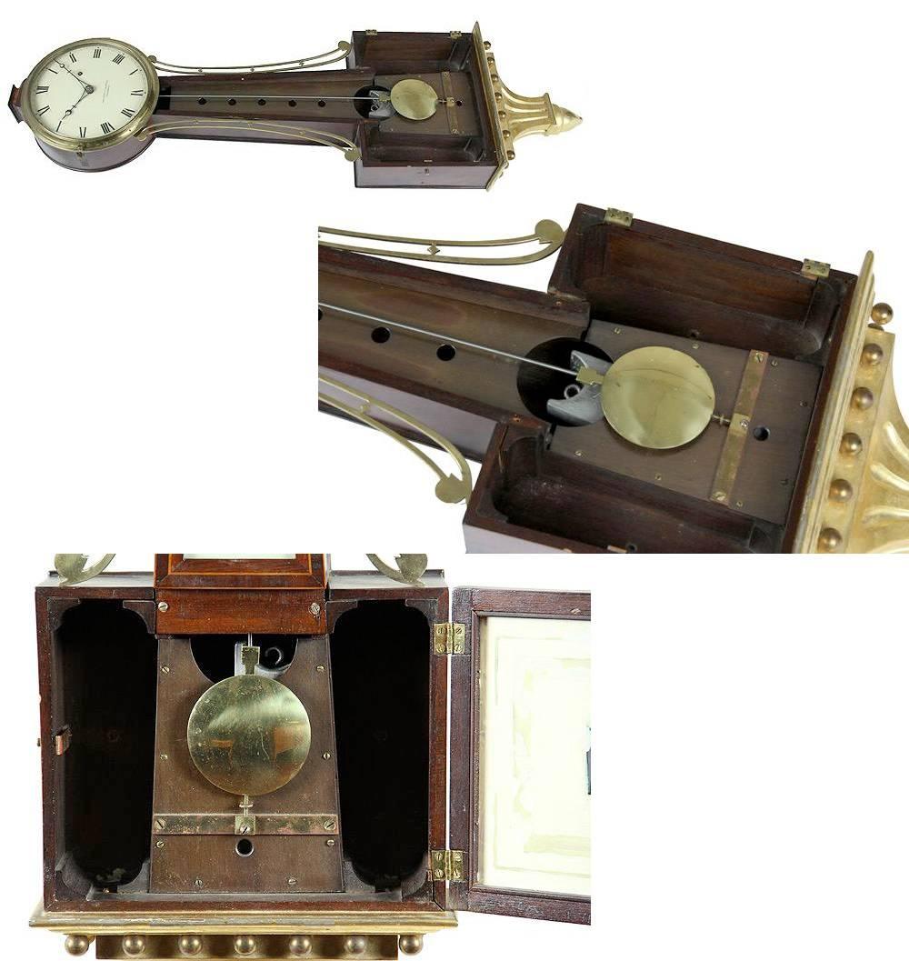 American Patent Timepiece Banjo Clock, Providence, RI by Walter H. Durfee, circa 1900 For Sale