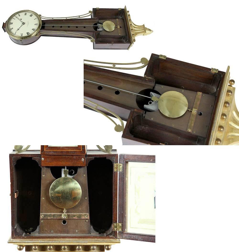 20th Century Patent Timepiece Banjo Clock, Providence, RI by Walter H. Durfee, circa 1900 For Sale