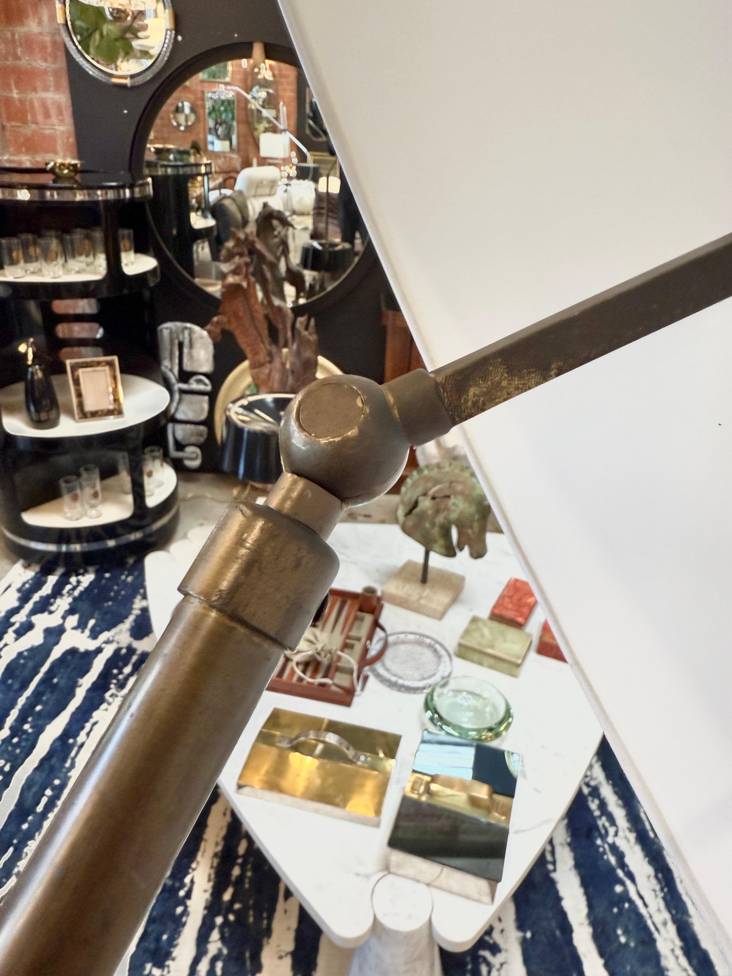 Patented Adjustable Brass Floor Lamp by Angelo Lelli for Arredoluce, Italy, 1950 For Sale 5