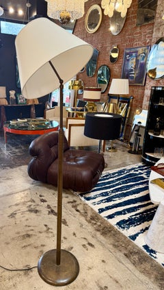 Lampada da terra regolabile in ottone brevettata di Angelo Lelli per Arredoluce, Italia, 1950