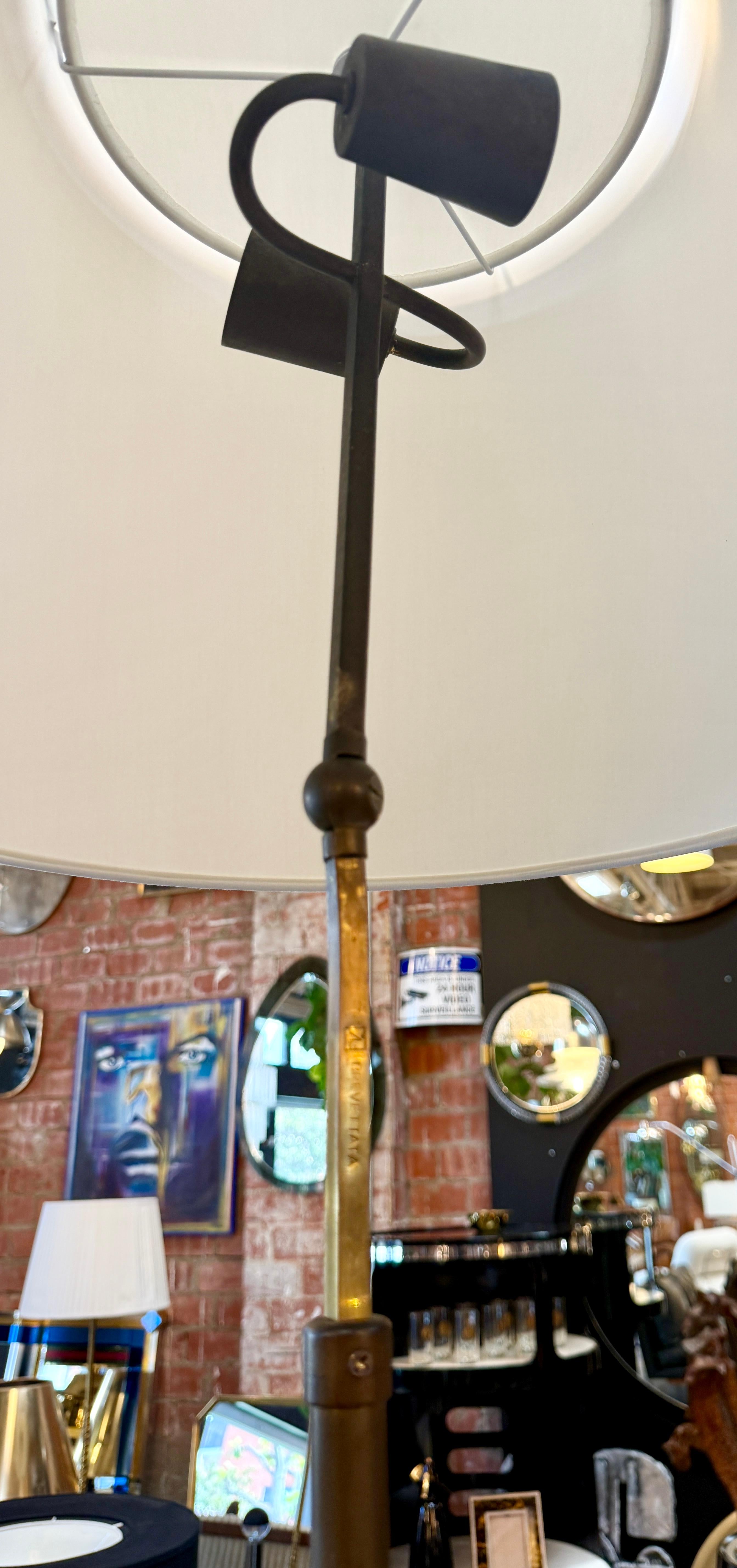 Italian Patented Adjustable Brass Floor Lamp by Angelo Lelli for Arredoluce, Italy, 1950 For Sale