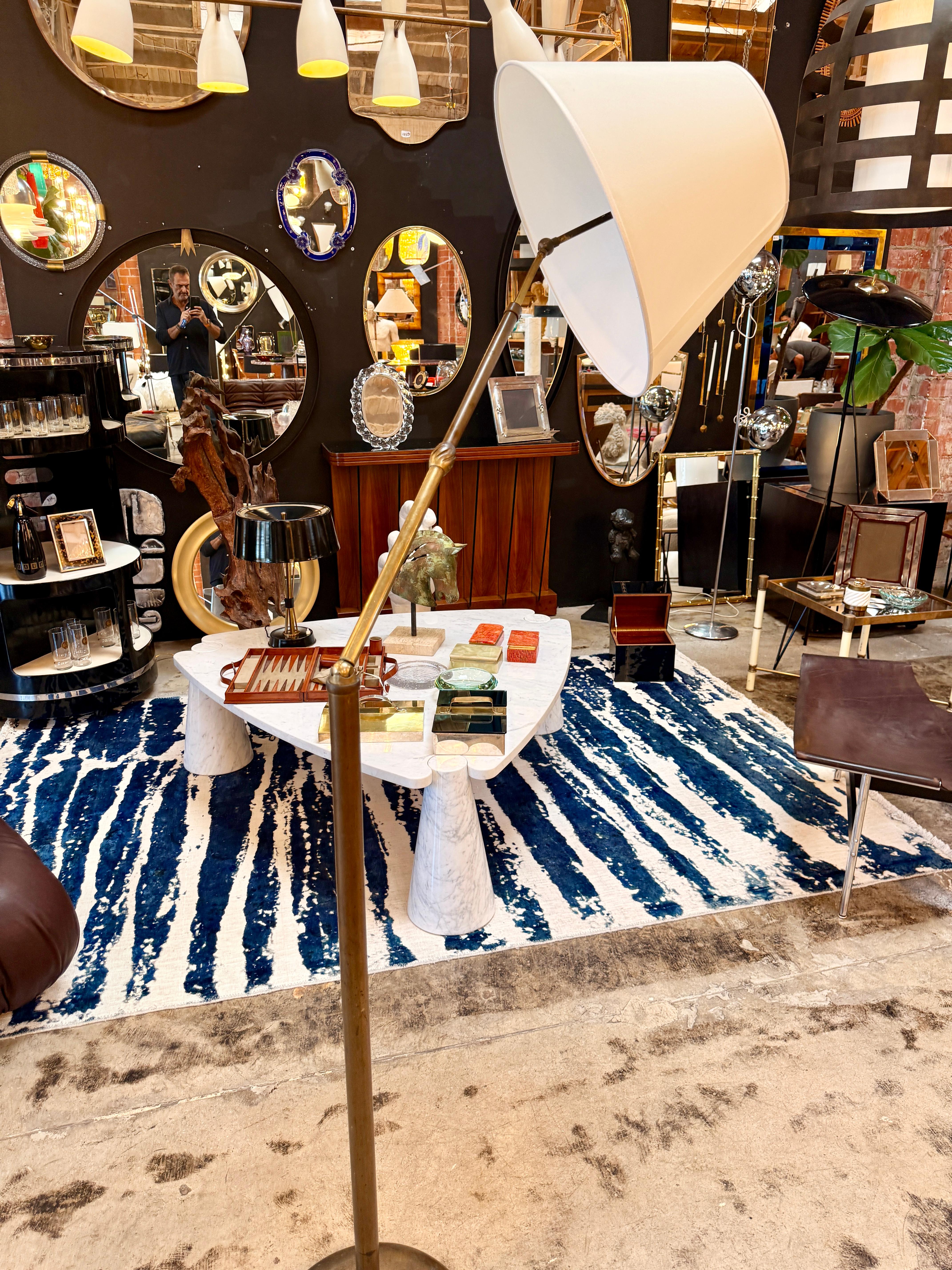 Patented Adjustable Brass Floor Lamp by Angelo Lelli for Arredoluce, Italy, 1950 For Sale 1
