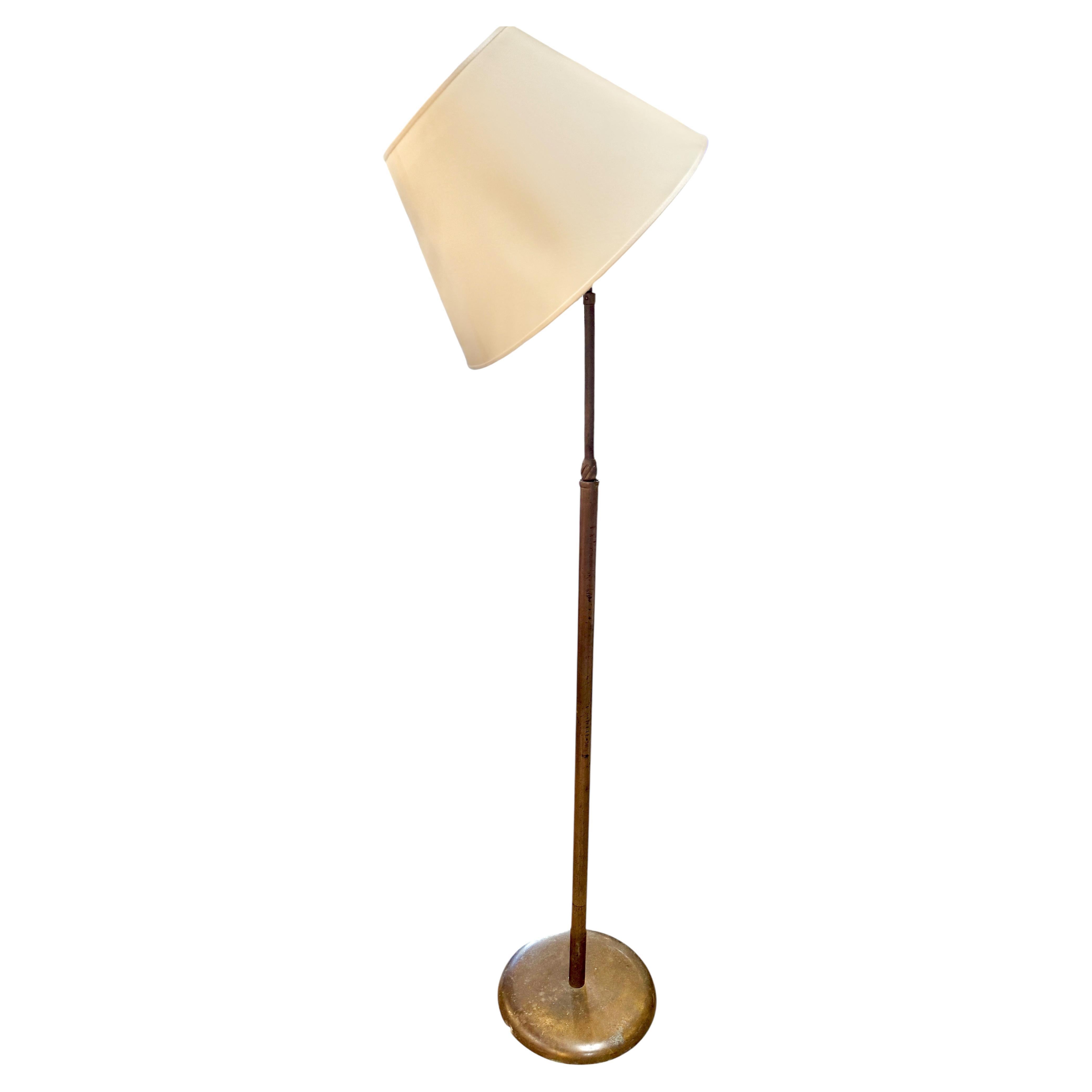 Patented Adjustable Brass Floor Lamp by Angelo Lelli for Arredoluce, Italy, 1950 For Sale