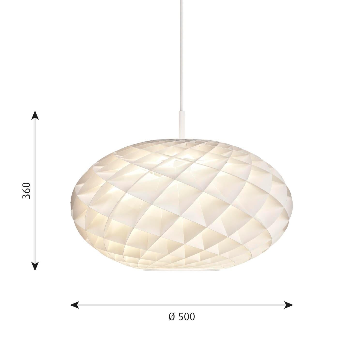 Patere Oval chandelier by Louis Poulsen

Patere modern chandelier by Louis Poulsen. 
Patera Oval is beautiful to look at from any angle, its structure based on the Fibonacci sequence offering a different impression depending on the point of