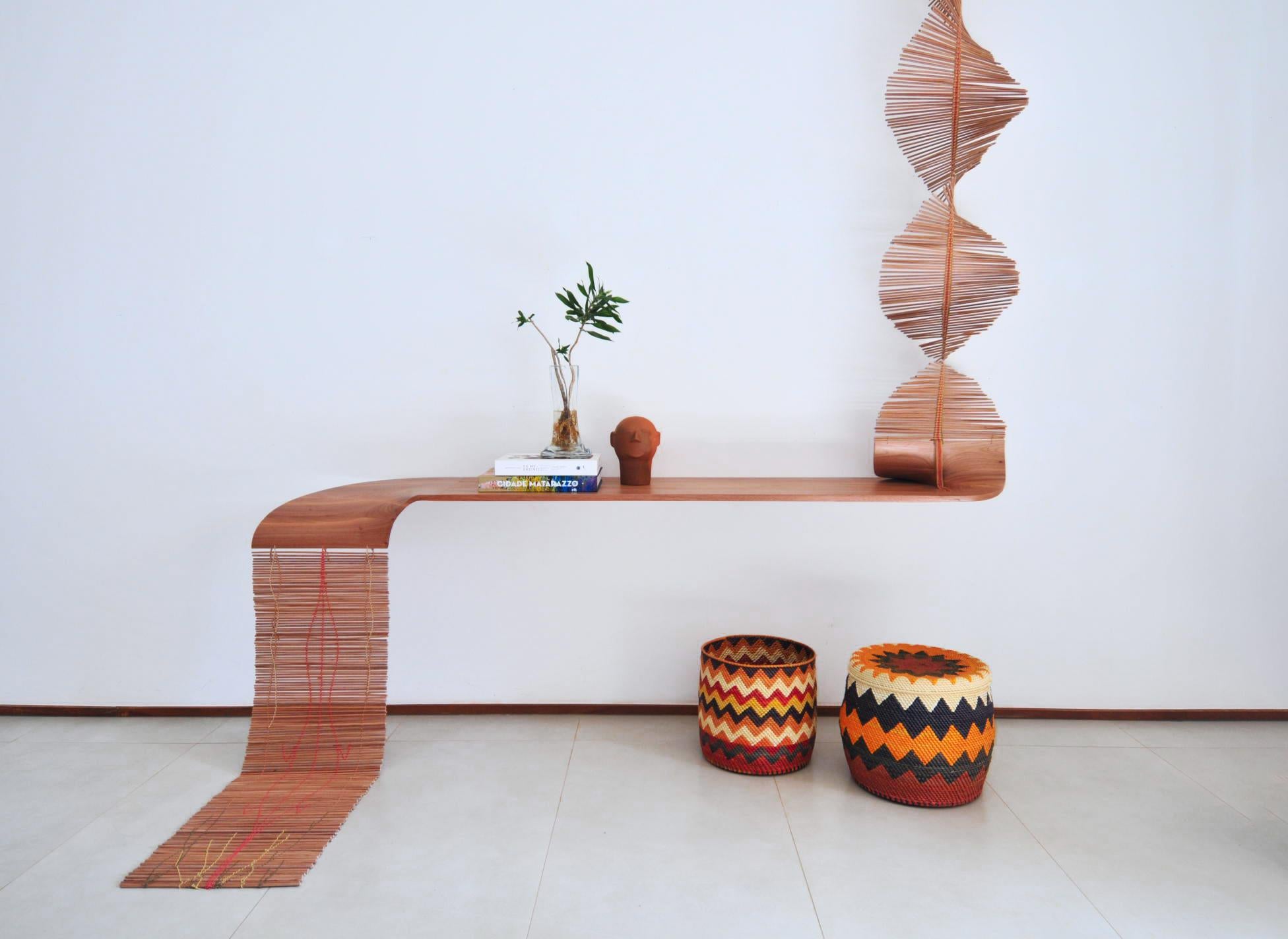 Scuptural shelf handmade in Brazil - Path: mine, yours, ours In New Condition For Sale In Jundiaí, SP