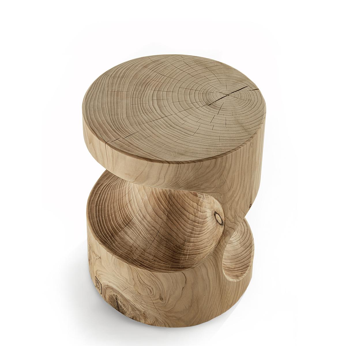 Italian Pathfinder Cedar Stool For Sale