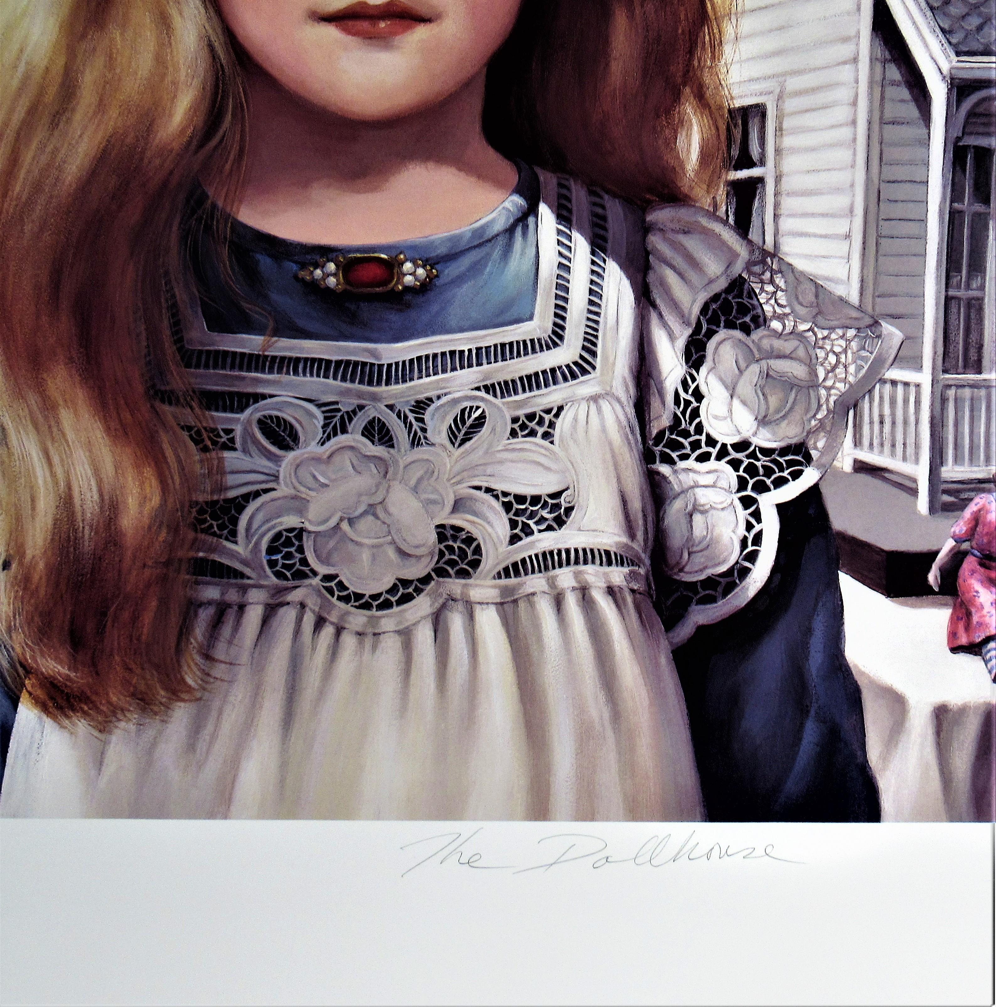 The Dollhouse - Gray Figurative Print by Pati Bannister
