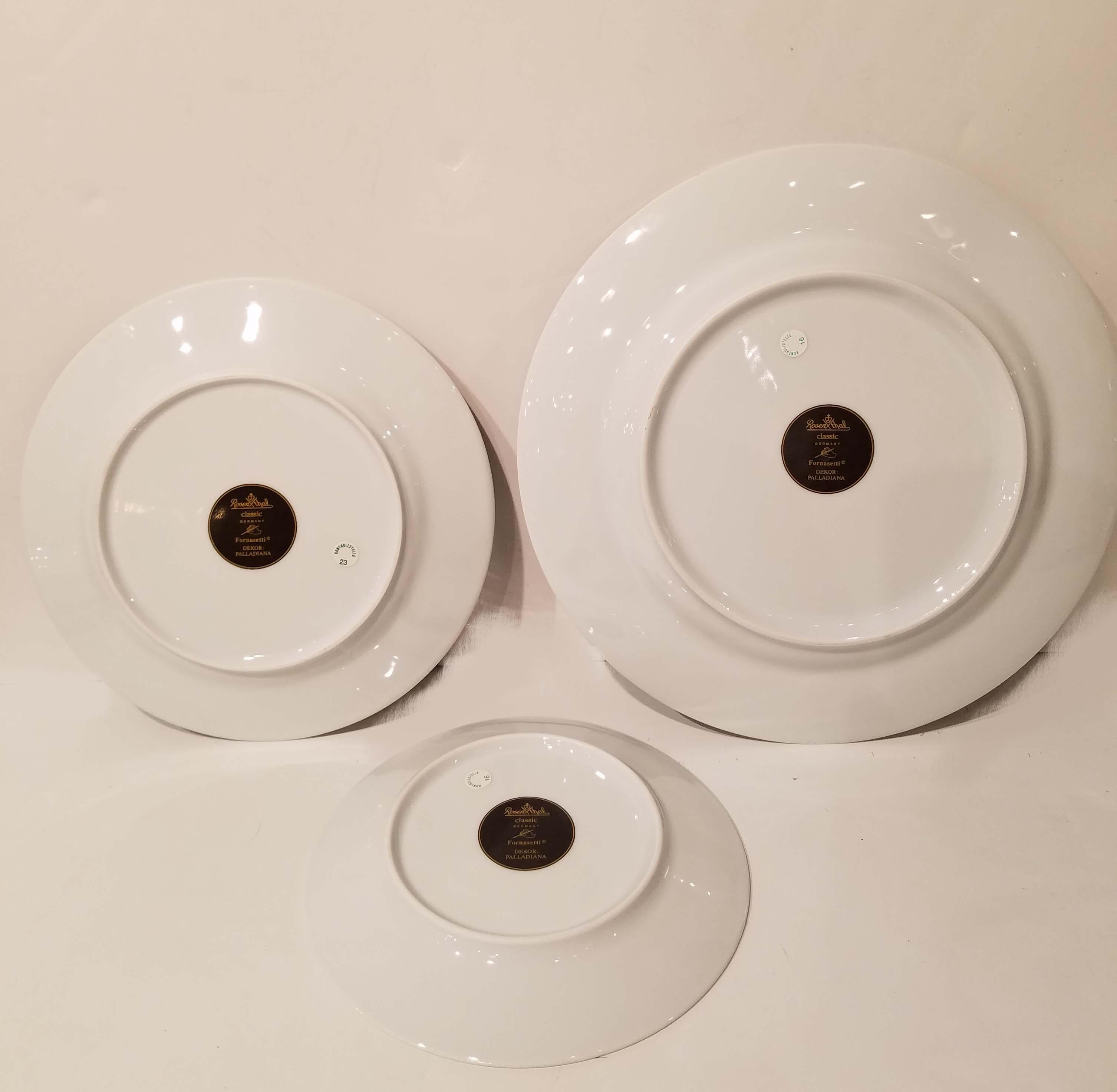 Partial Set of 9 Pieces Fornasetti for Rosenthal Palladiana Pattern Plates 2