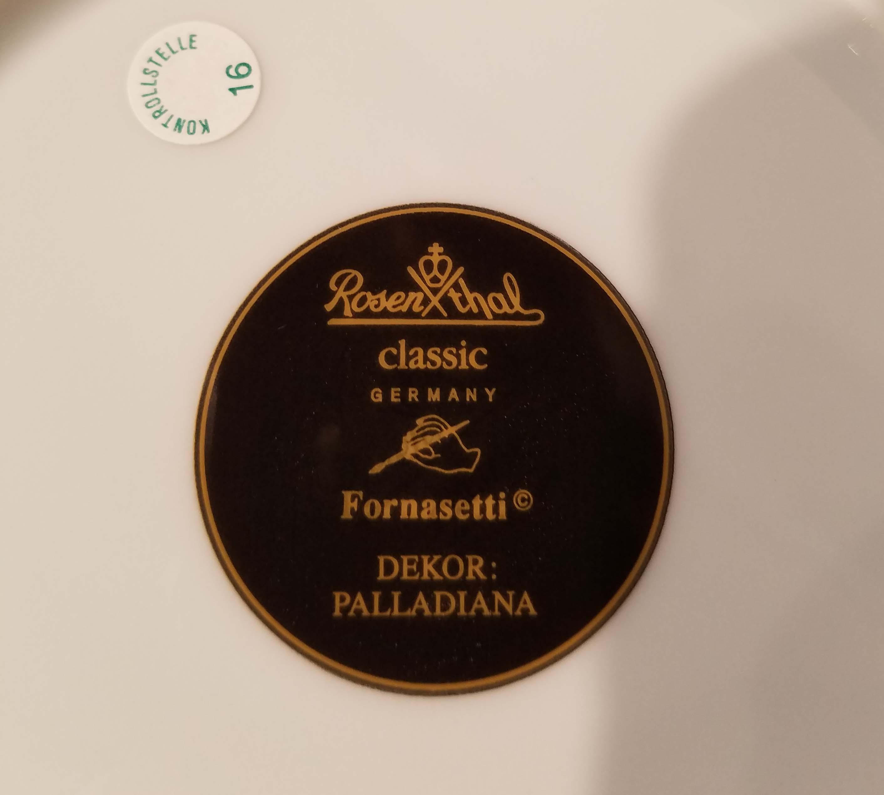 Partial Set of 9 Pieces Fornasetti for Rosenthal Palladiana Pattern Plates 3