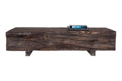 Patina Finish Lychee Wood Coffee Table