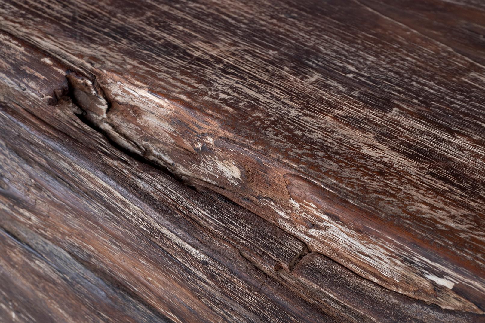 Patina Finish Lychee Wood Coffee Table For Sale 1