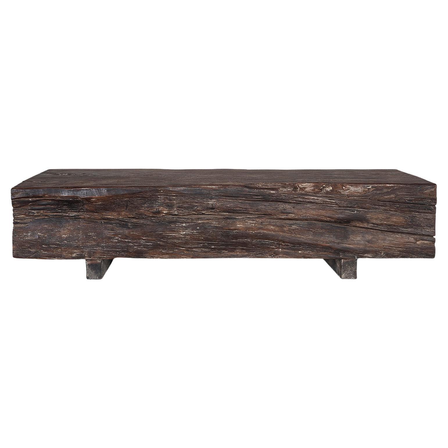 Patina Finish Lychee Wood Coffee Table