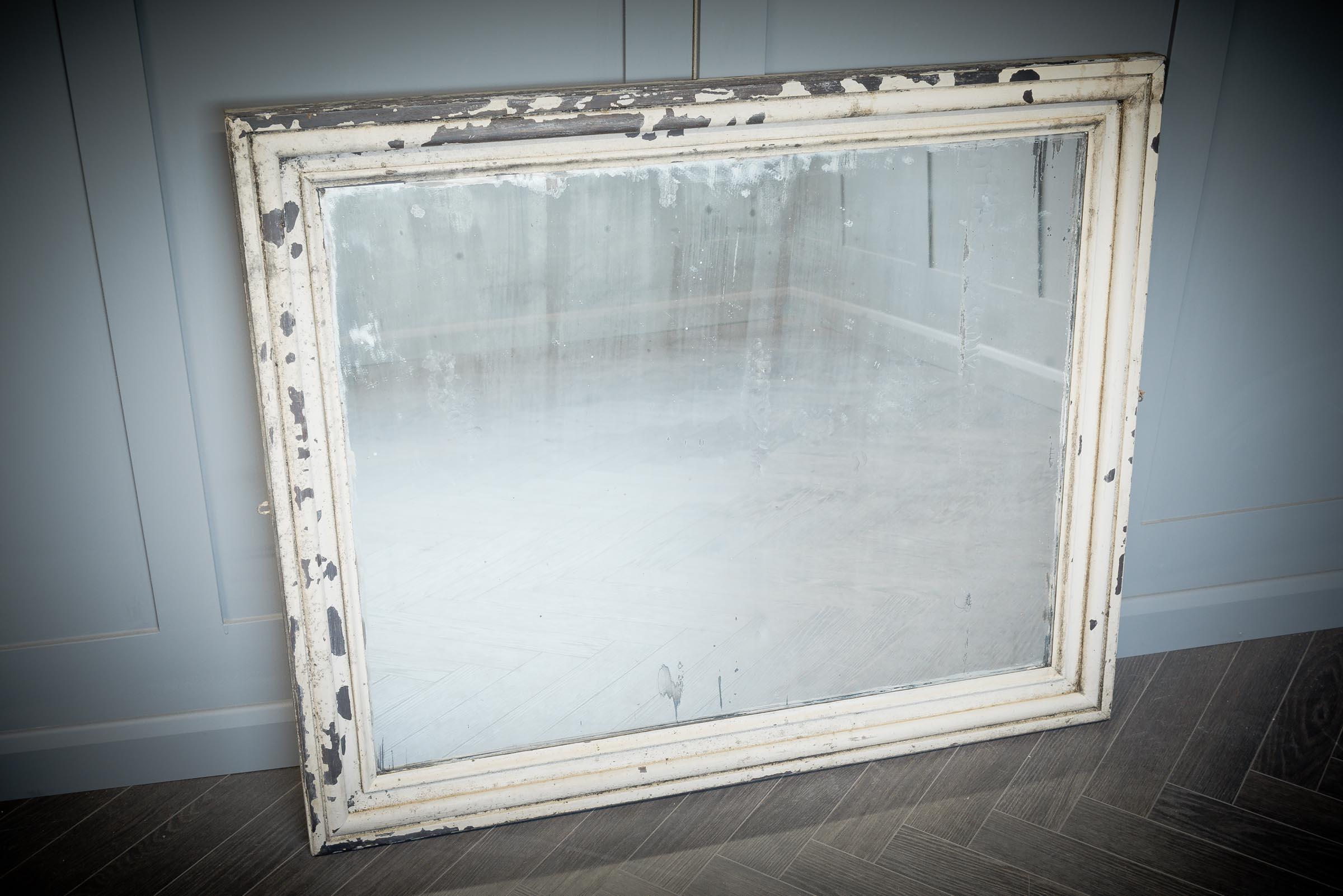 Beautifully aged patina framed mirror.