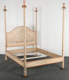 Patina Furniture Company Italian Painted Poster Bed, 1980s