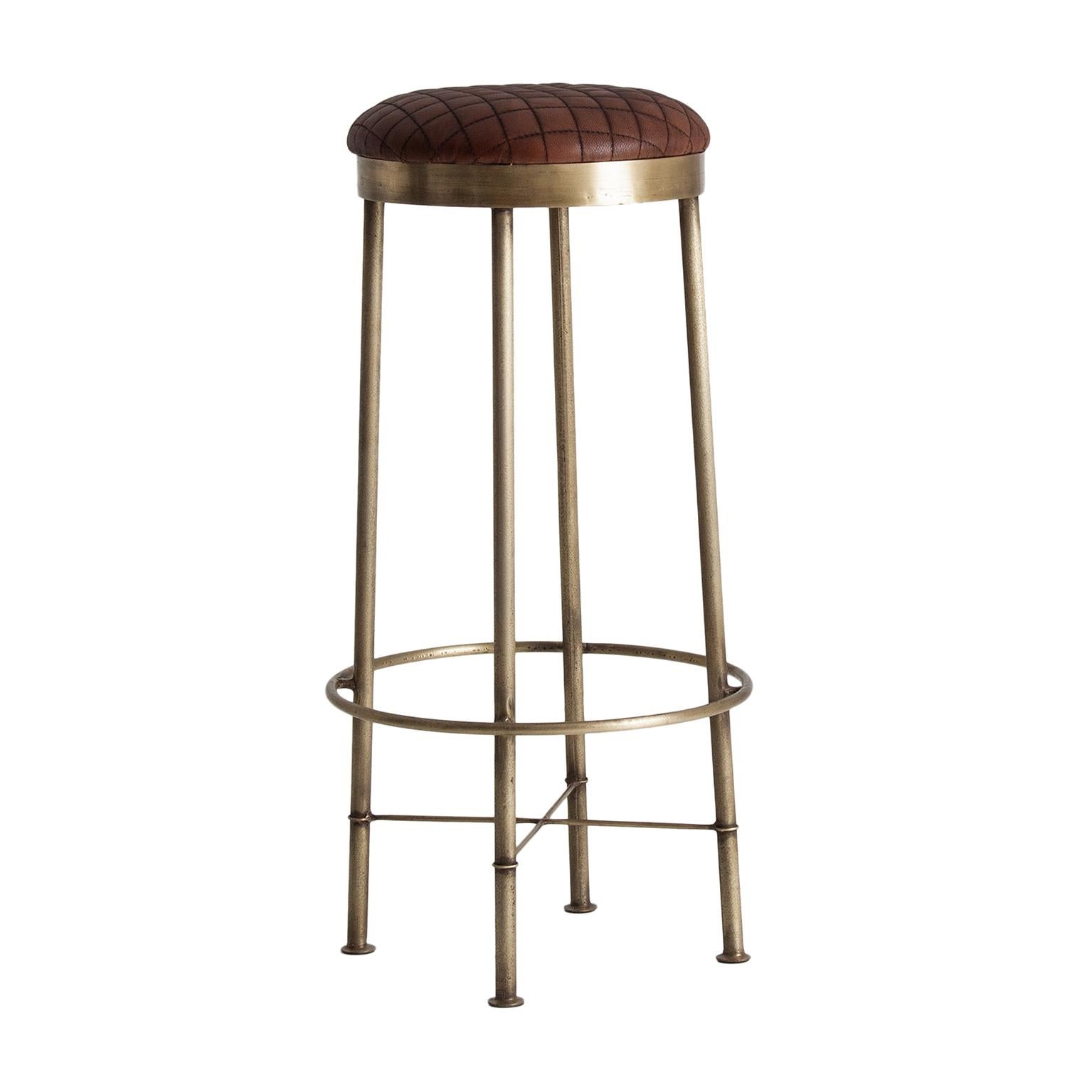 gold leather bar stools