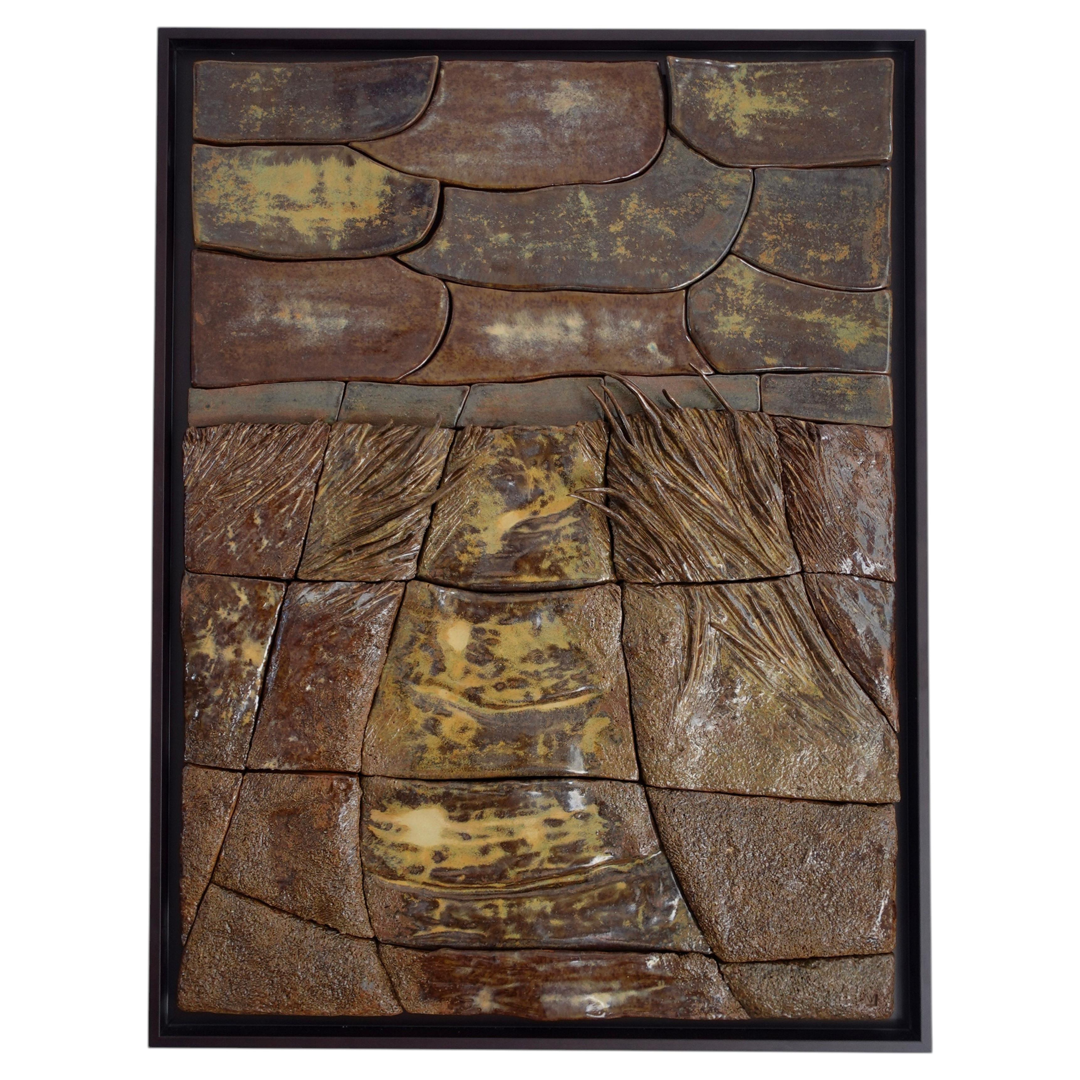 Patina II Ceramic Mural by Audrey Vo Van For Sale