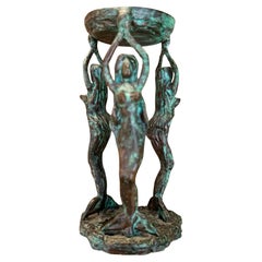 Vintage Patina mermaids Candle Holders and Incense Burner