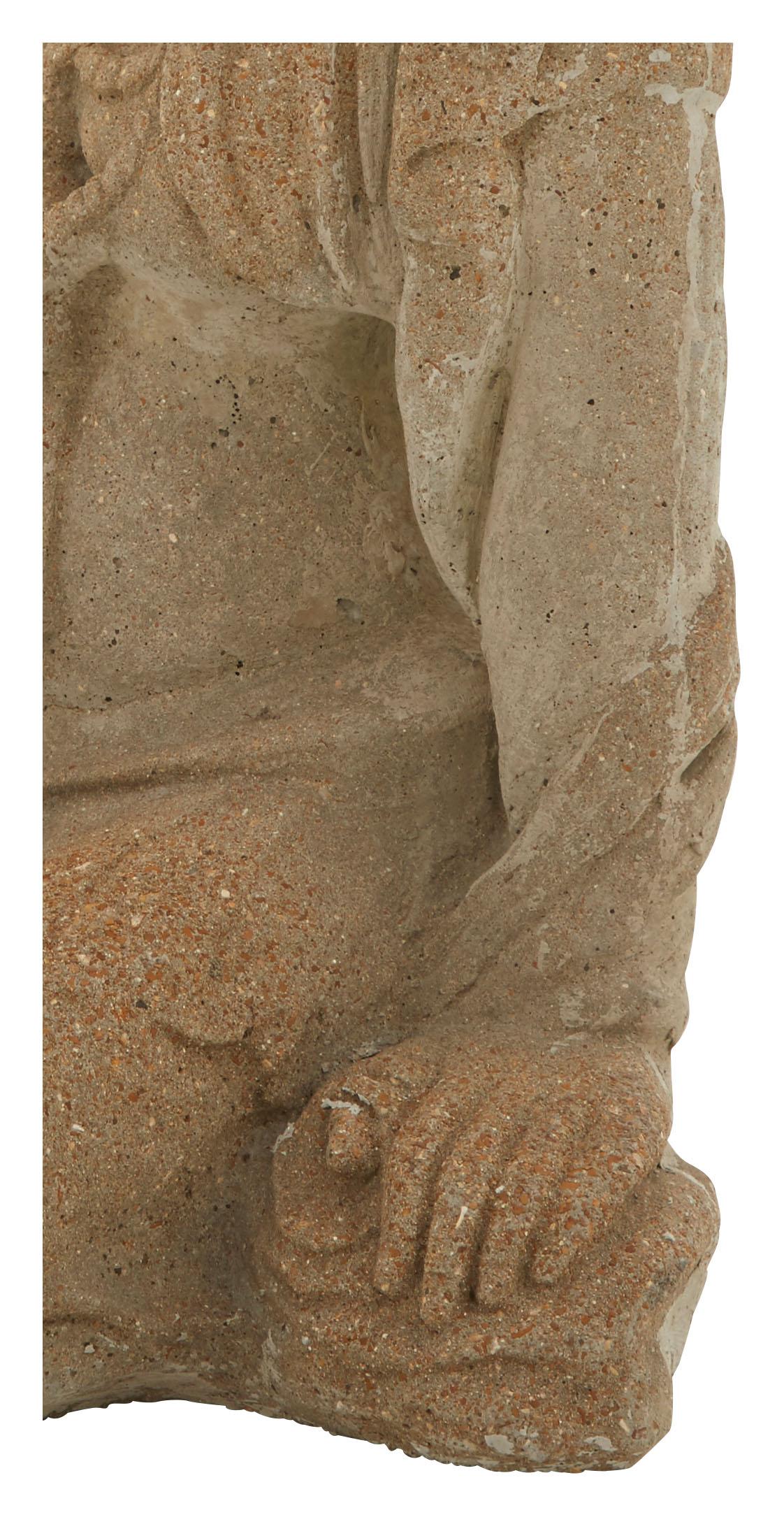 20th Century Patinated Cement Buddha Statue