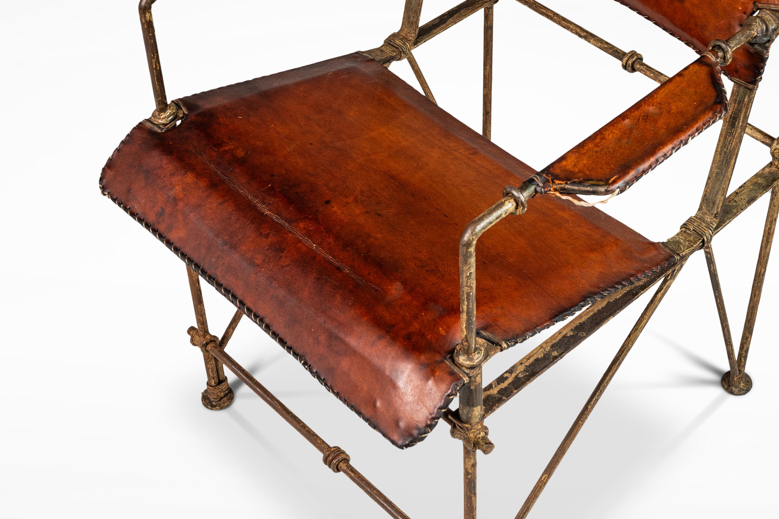Chaise longue en fer patiné et cuir attribuée à Ilana Goor, Israël, vers 1960 en vente 6