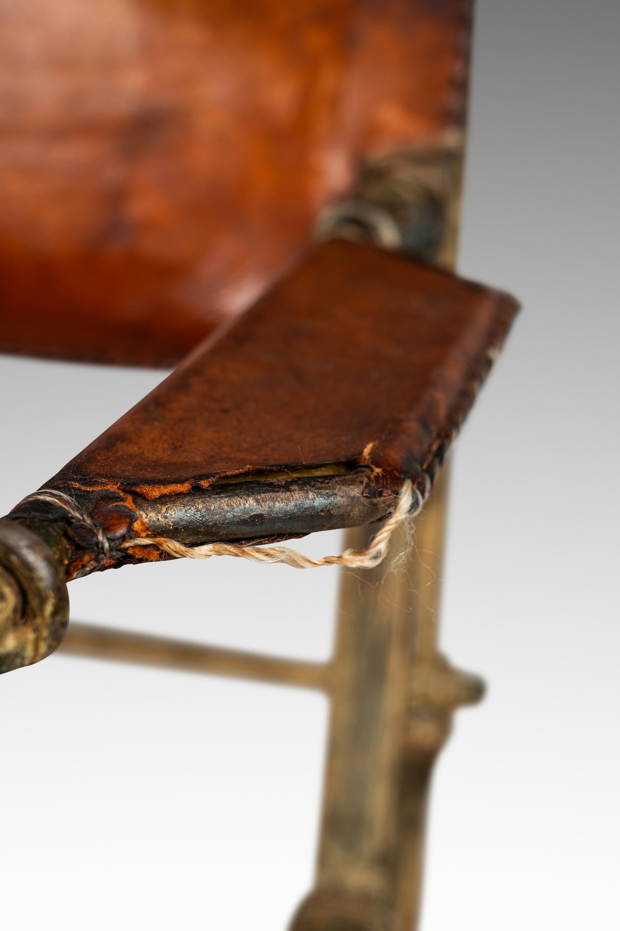 Chaise longue en fer patiné et cuir attribuée à Ilana Goor, Israël, vers 1960 en vente 10