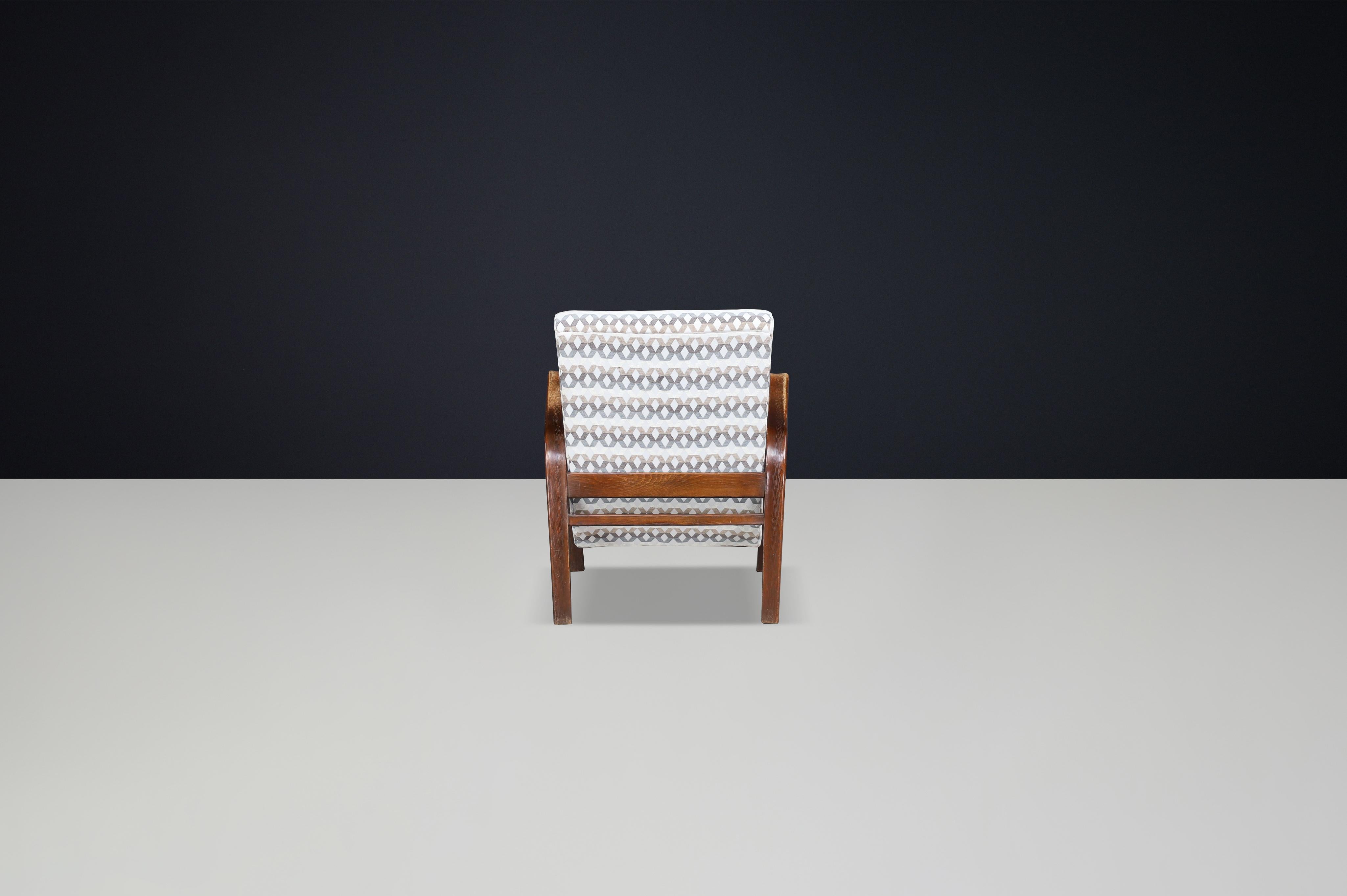 Tissu d'ameublement Chaises longues tchèques patinées des années 1930 par Koželka & Kropáček. en vente
