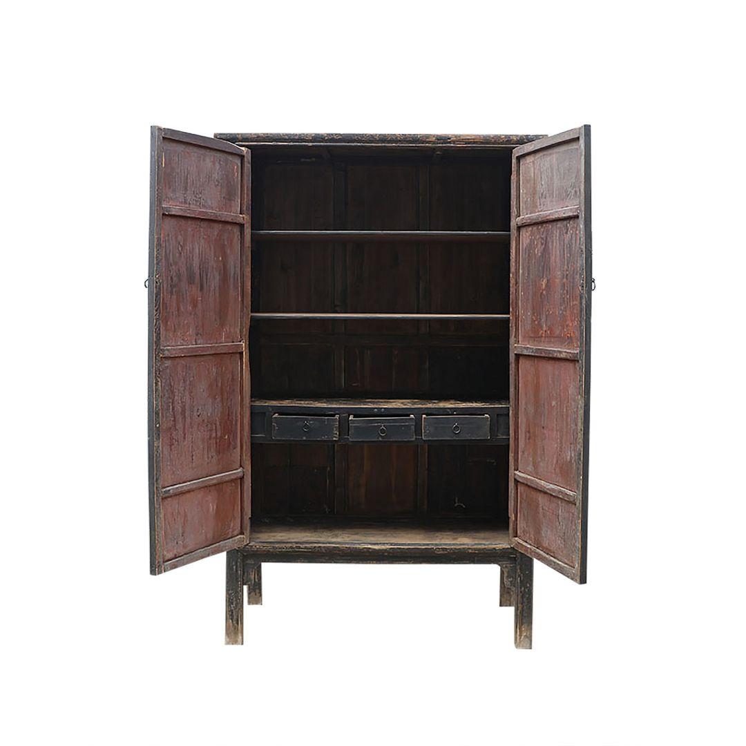 Hand-Crafted Patinated 19th Century Wooden Cabinet from Shanxi Province For Sale