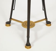 Patinated and Dore Bronze Empire/Neo-Grec French Side Table, Att. F. Barbedienne