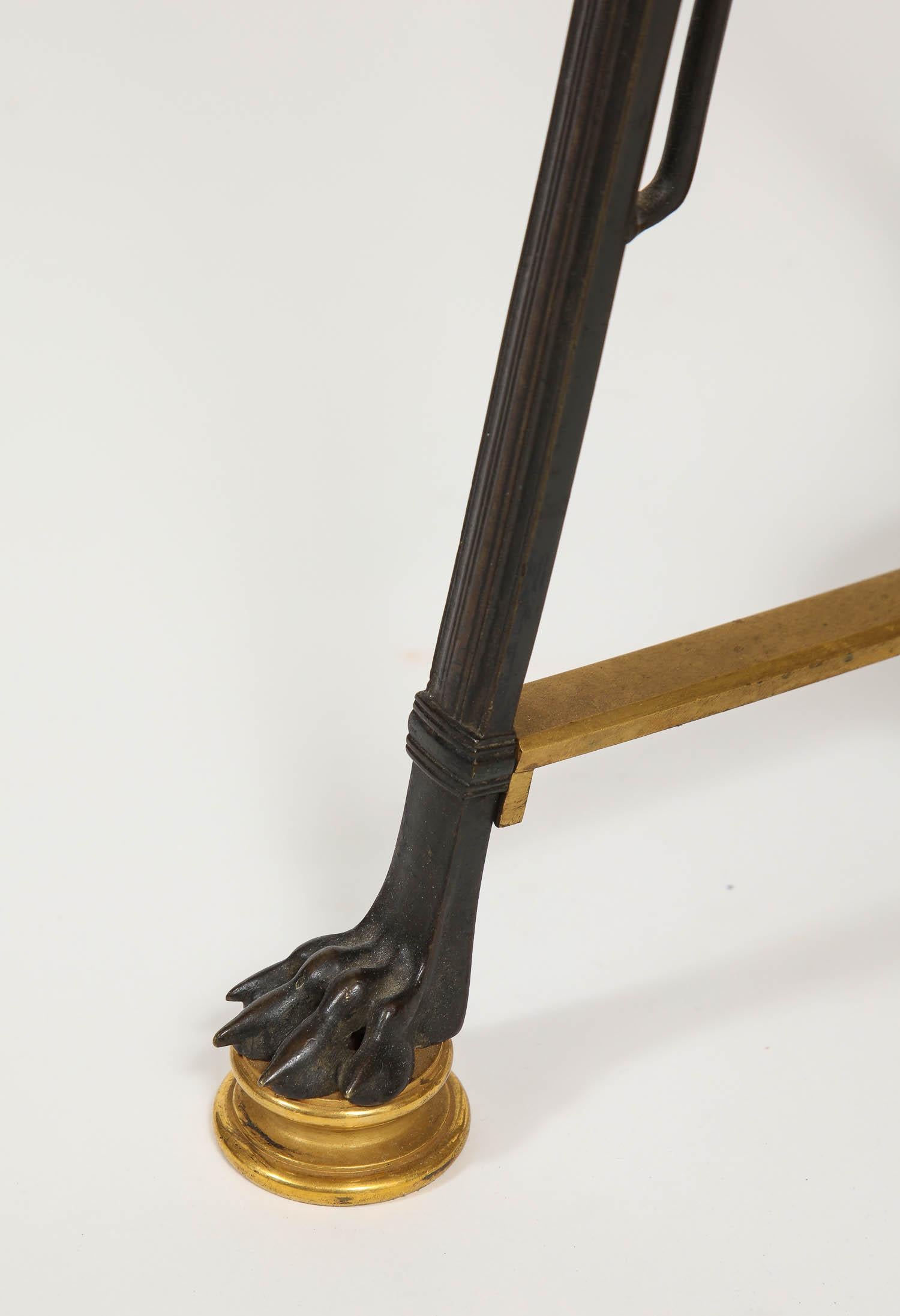 Table d'appoint Empire/Neo-Grec française en bronze patiné et doré, Att. F. Barbedienne en vente 1