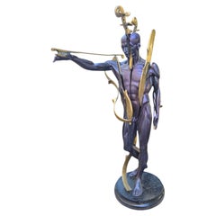 Patinated and Gilt Bronze Abstract Sculpture with String Instrument Elements