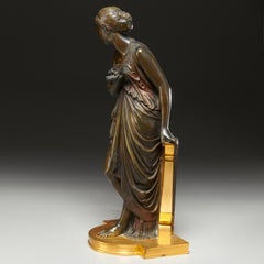 Patinated and Gilt Bronze Sculpture of a Vestal Virgin by Auguste Peiffer