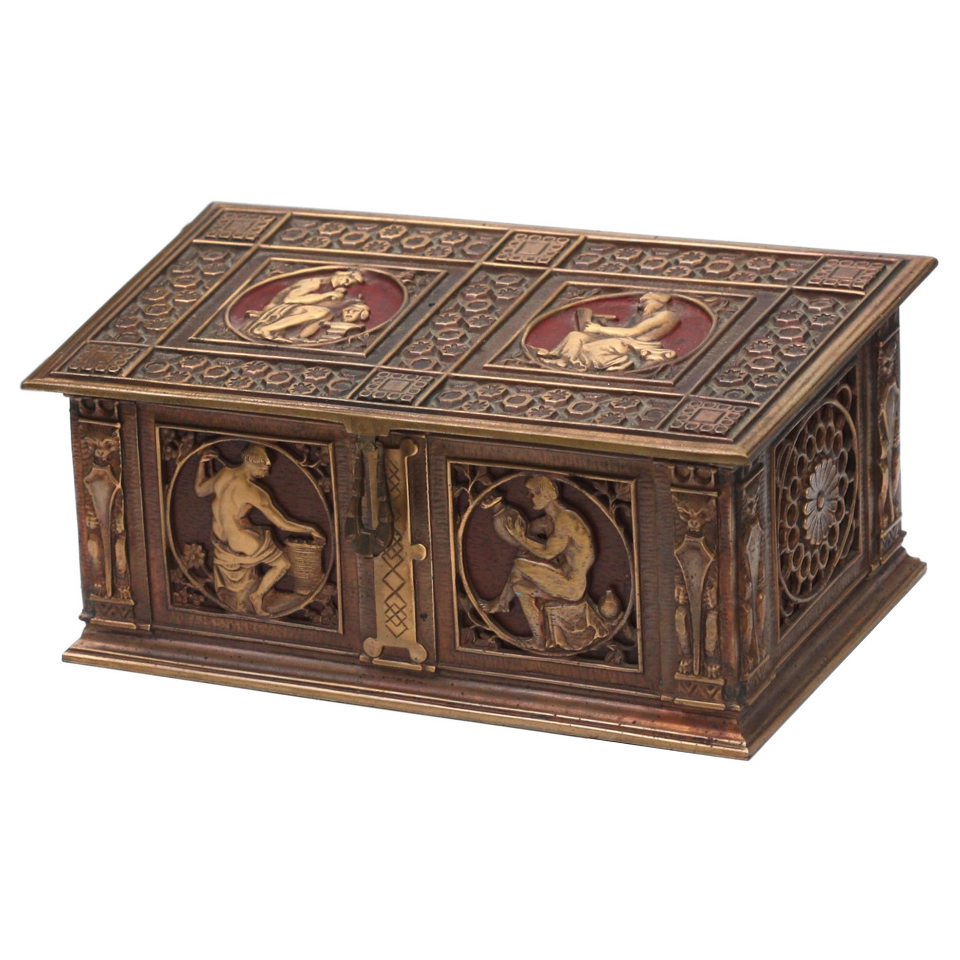 Patinated and Parcel Gilt Humidor, Oscar Bach, (French/American)