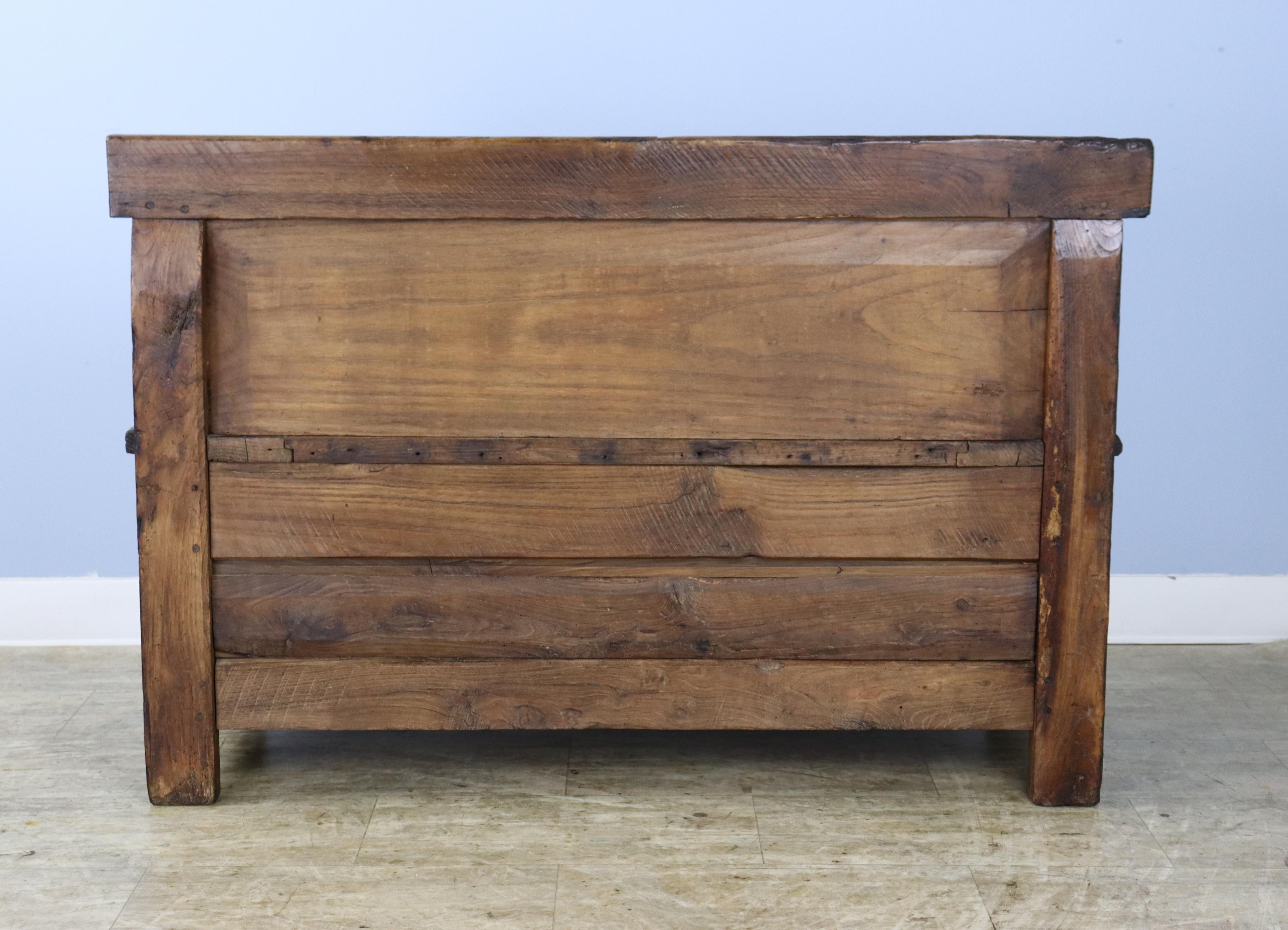 Patinated Antique Chestnut Bench For Sale 9