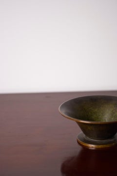 Patinated Art Deco Bronze Bowl by Ildfast bronze, 1930s