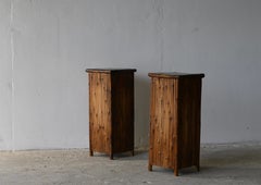 Soportes para lámparas o plantas de bambú y ratán patinados