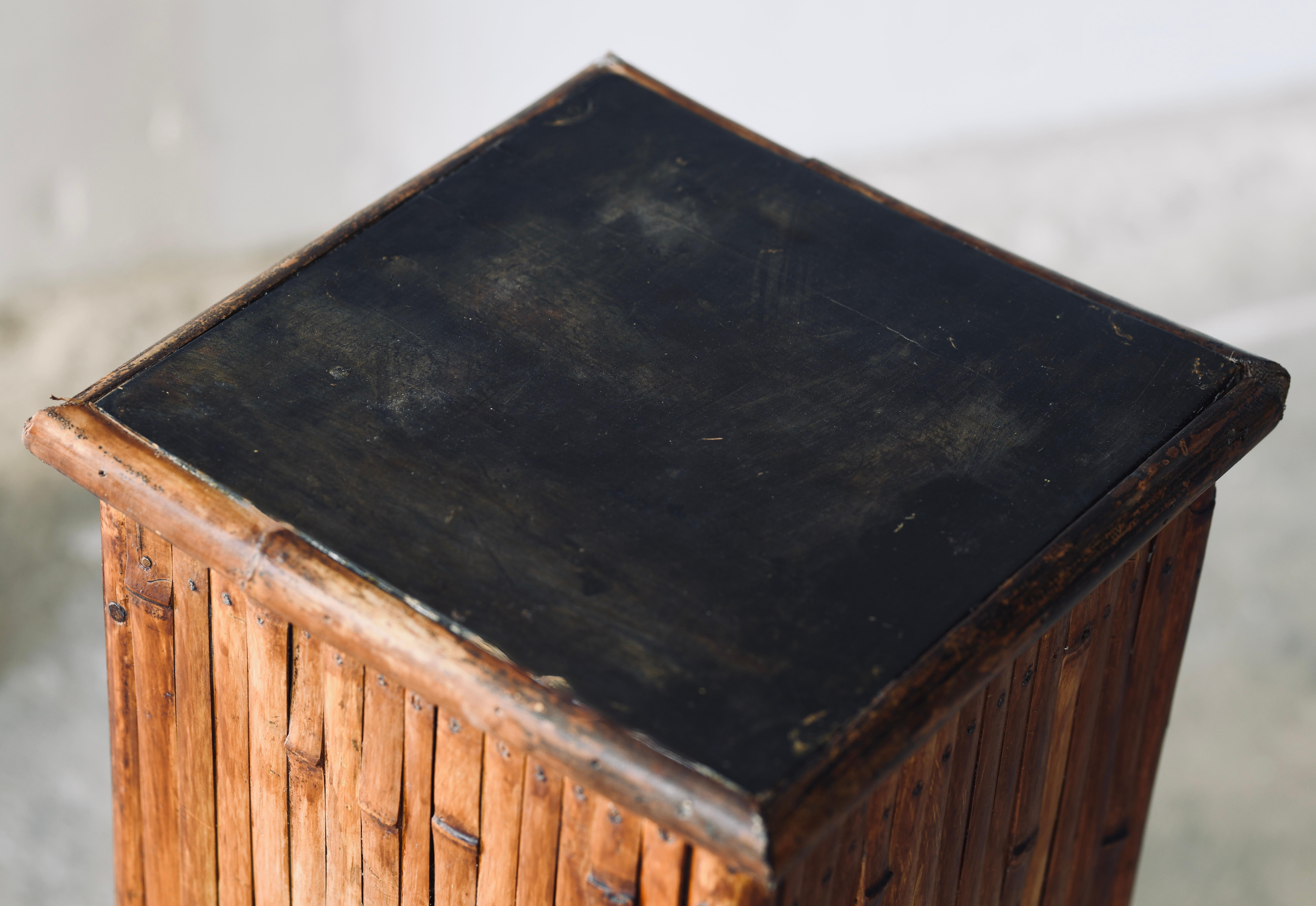 Patinated Bamboo & Rattan Lamp or Plant Stands In New Condition For Sale In Oxford, GB