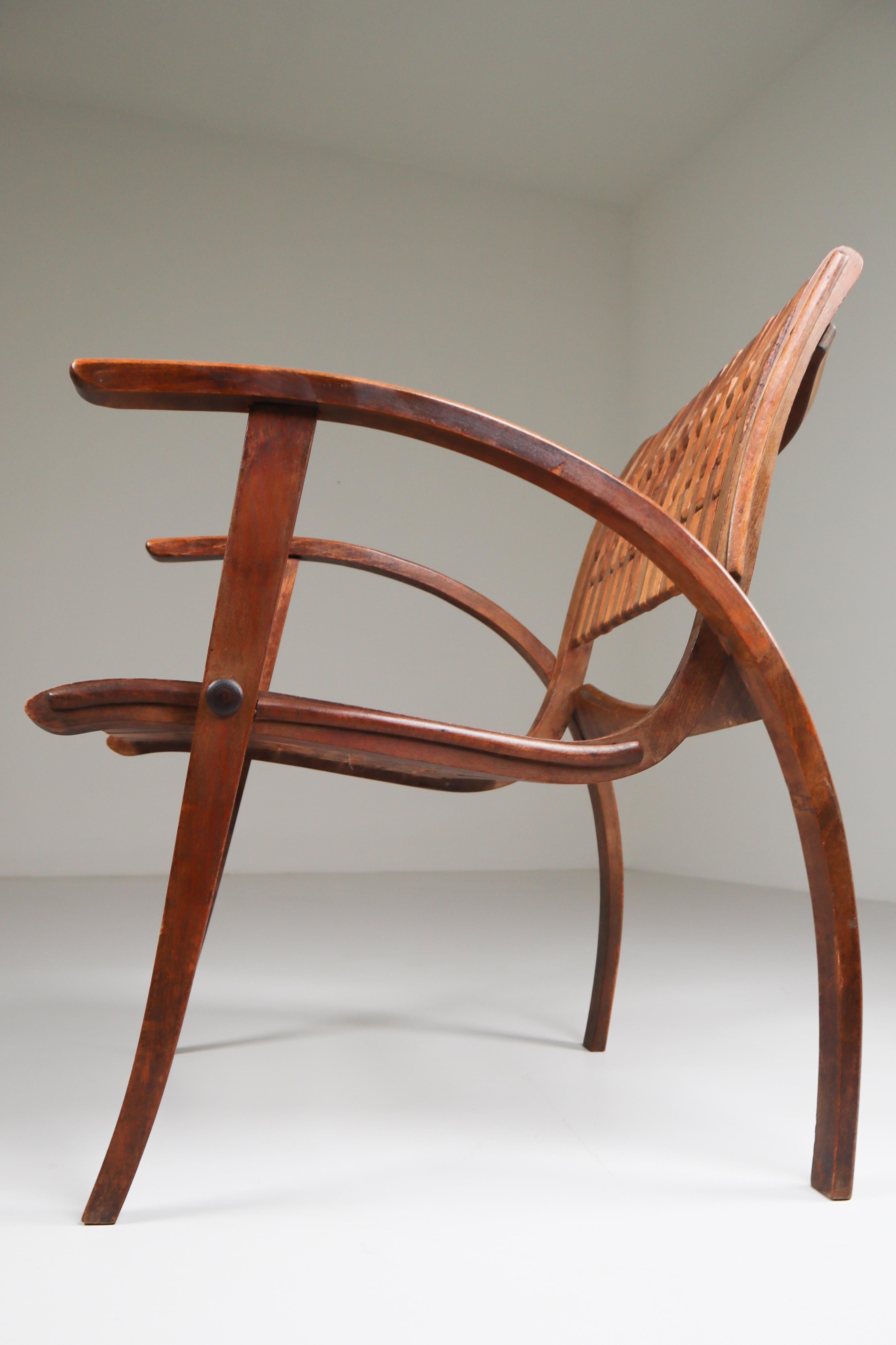 Patinated Bauhaus Lounge Chair by Erich Dieckmann for Gelanka Tyskland, 1930s 2