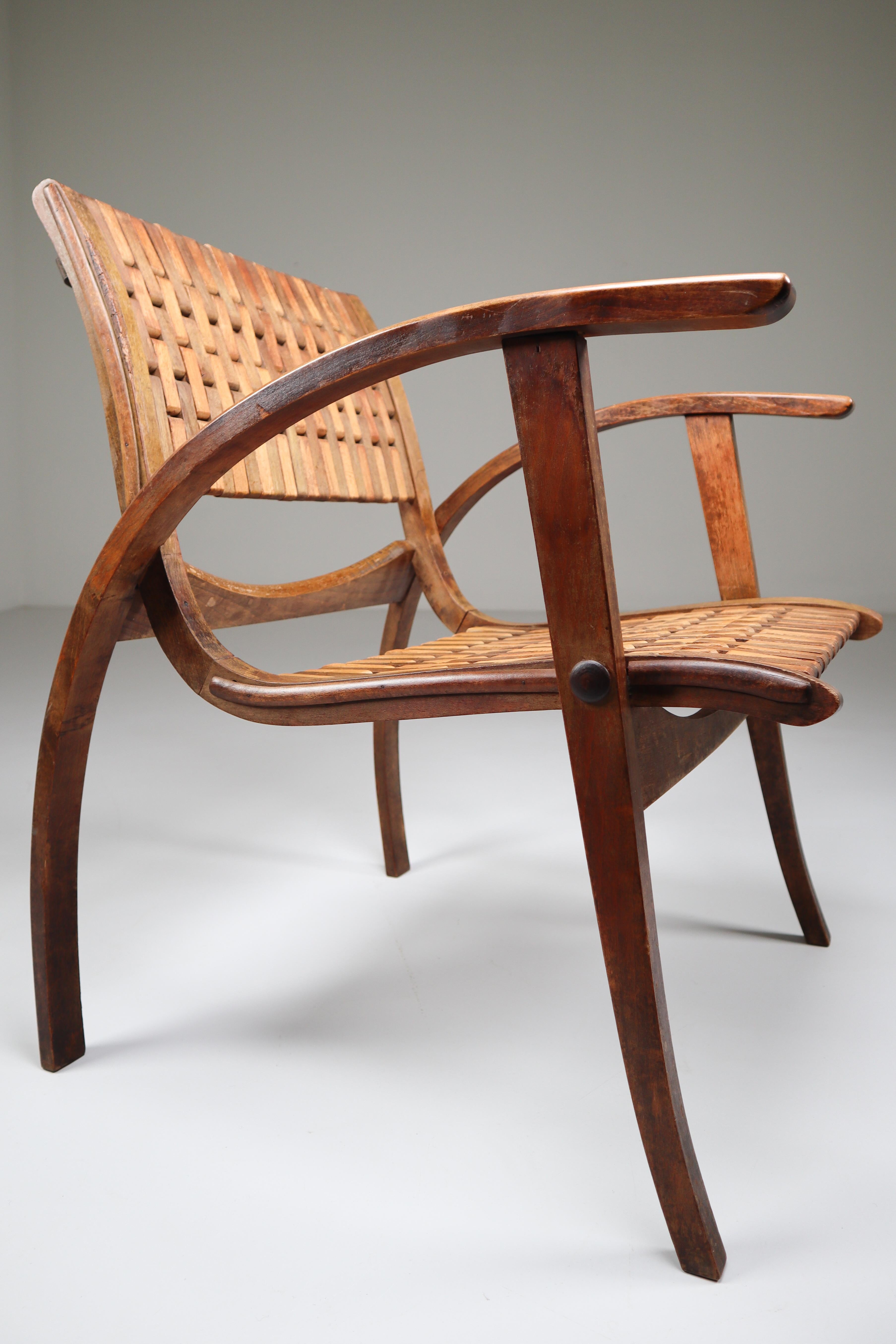 Patinated Bauhaus Lounge Chairs by Erich Dieckmann for Gelanka Tyskland, 1930s 4