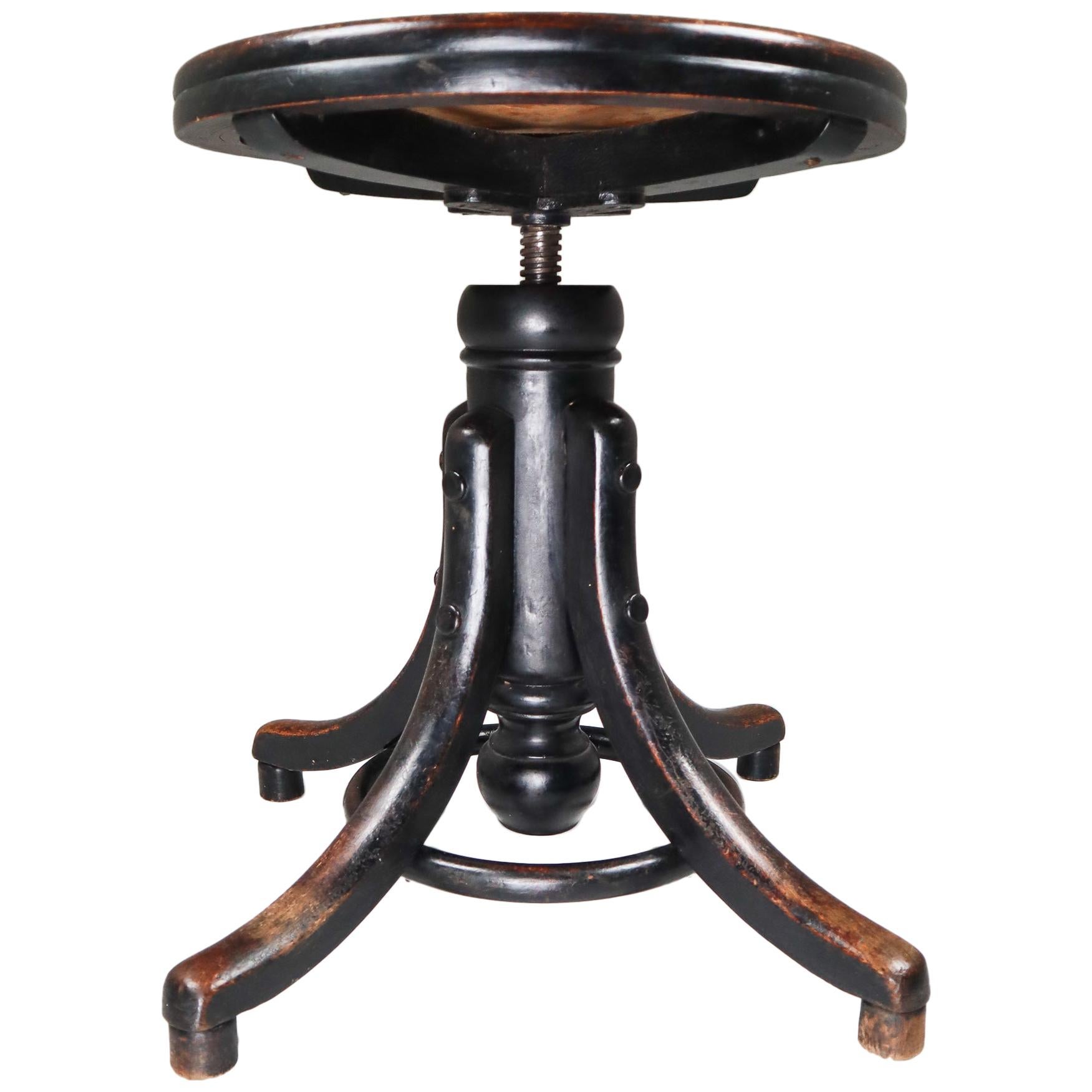 Patinated Bentwood Piano Stool by Thonet, Austria, 1900s