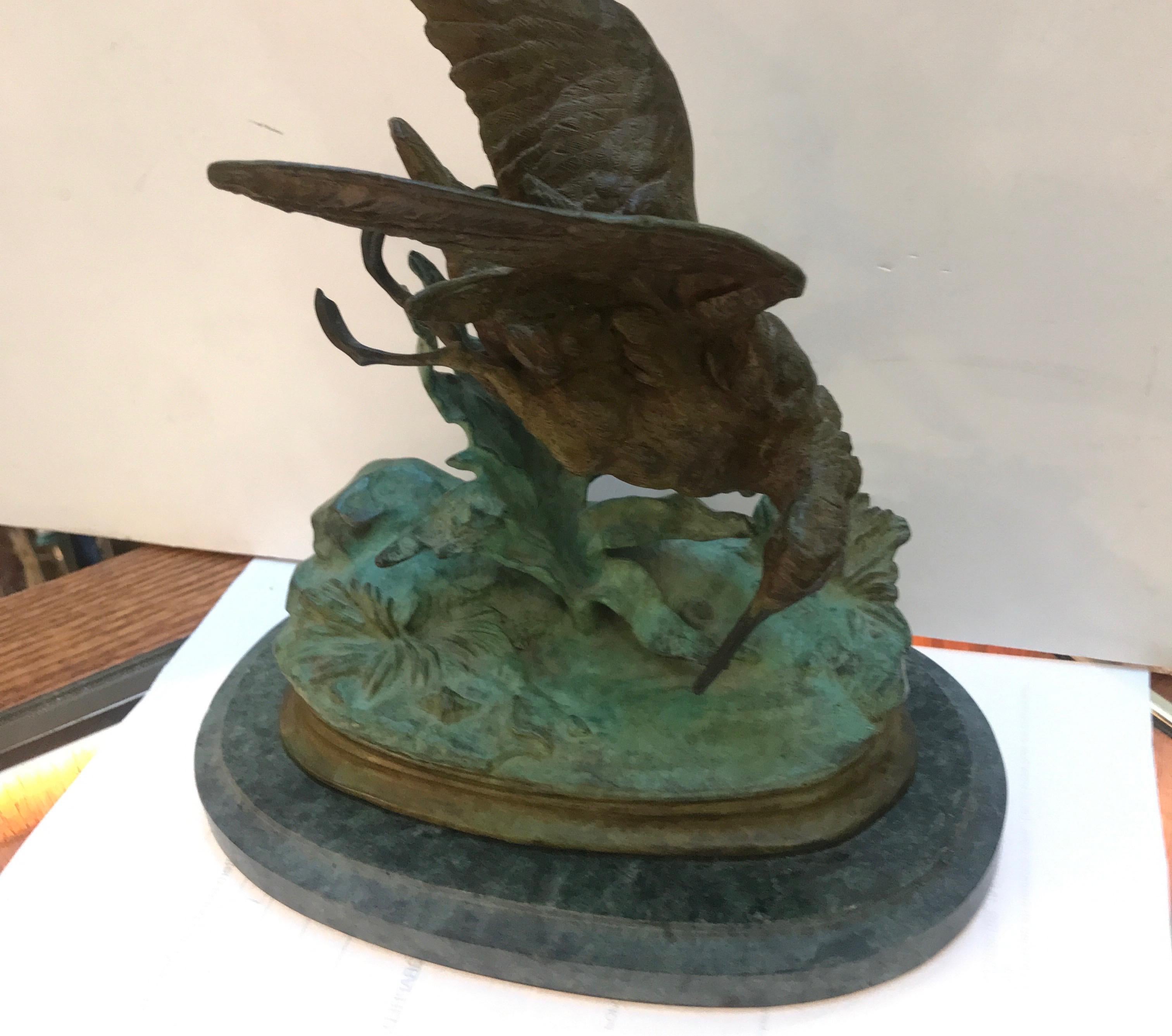 Patinated Bird Bronze by Jules Moigniez 5
