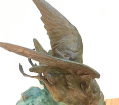 Patinated Bird Bronze by Jules Moigniez