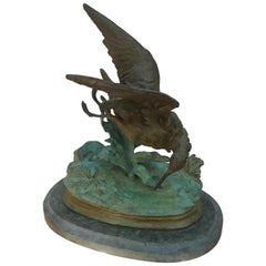 Patinated Bird Bronze by Jules Moigniez