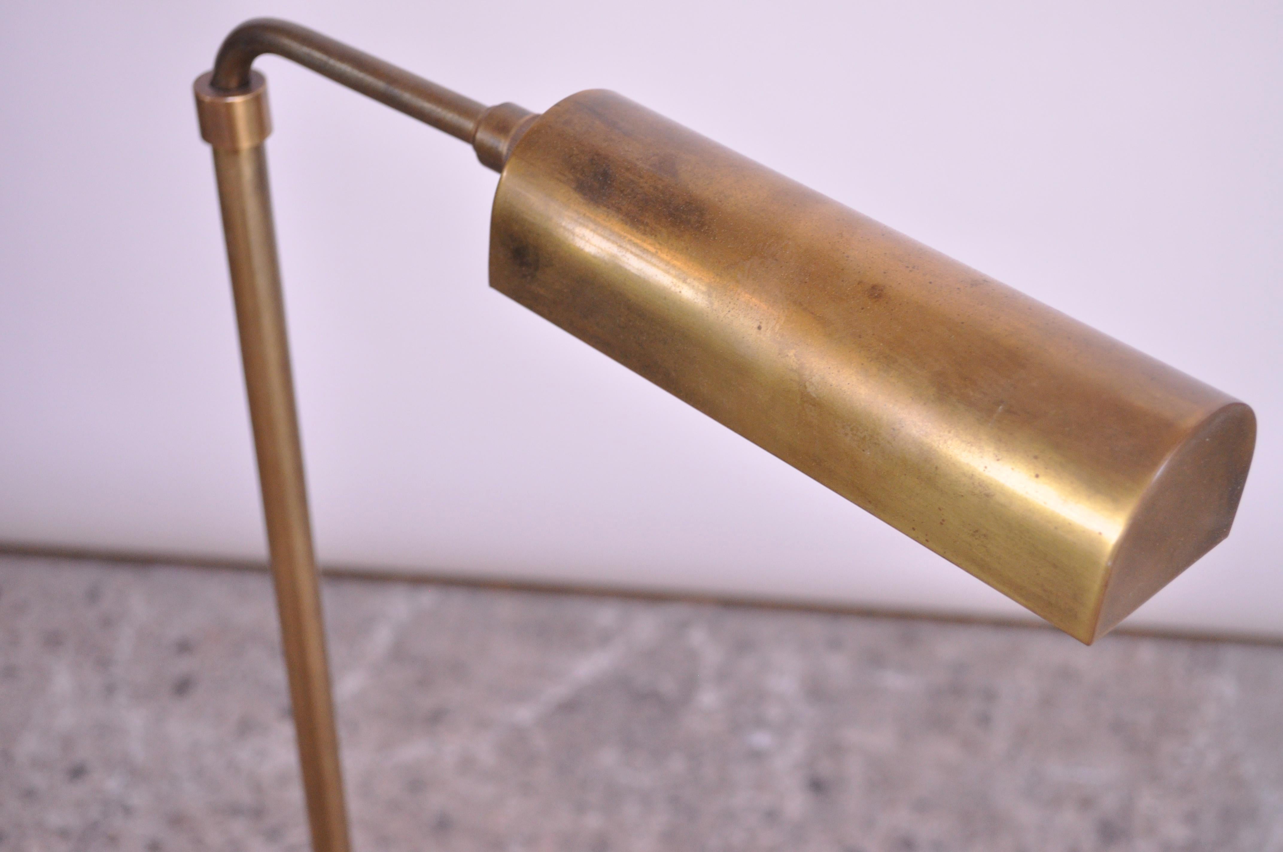 Late 20th Century Patinated Brass Adjustable Floor Lamp by Chapman