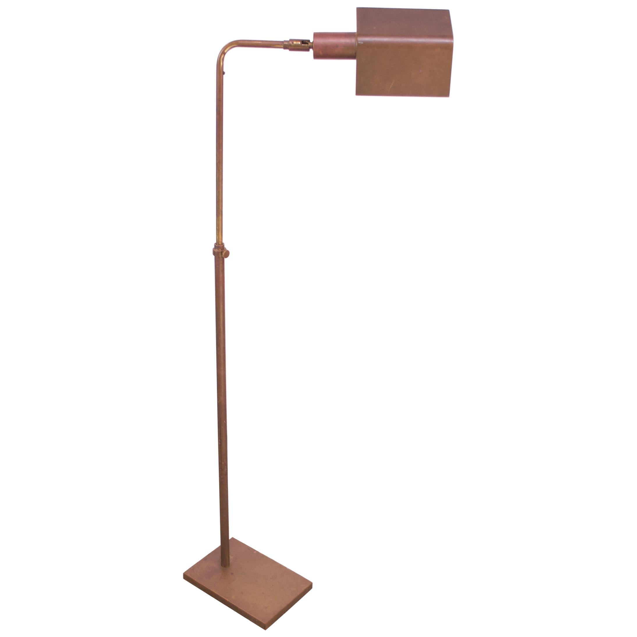 Adjustable Brass Floor Reading Lamp by Chapman at 1stDibs
