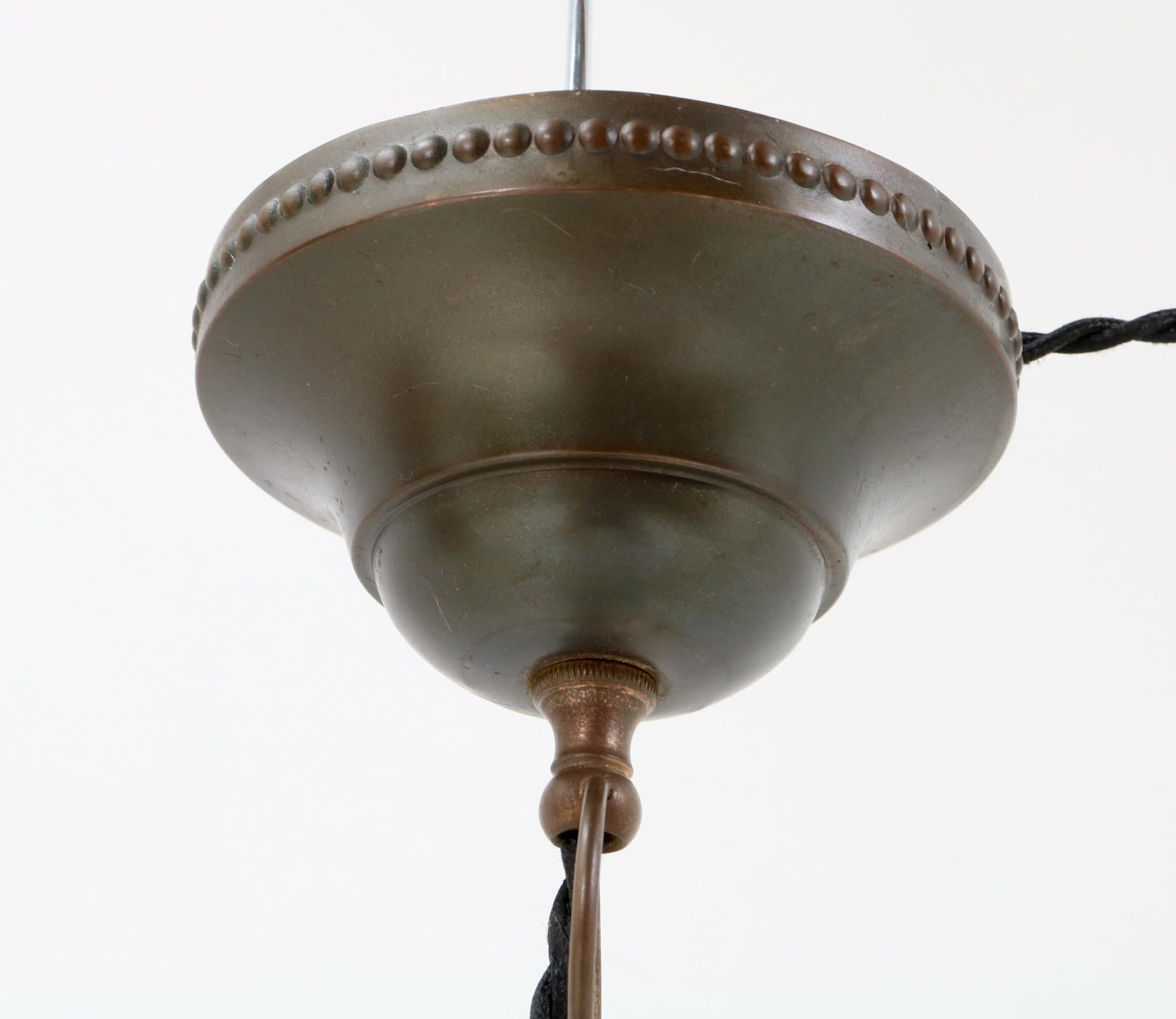 Patinated Brass Art Nouveau Lantern, 1900s 2