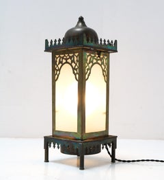 Patinated Brass Arts & Crafts Art Nouveau Table Lamp, 1900s