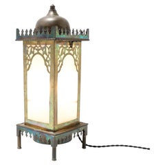 Patinated Brass Arts & Crafts Art Nouveau Table Lamp, 1900s