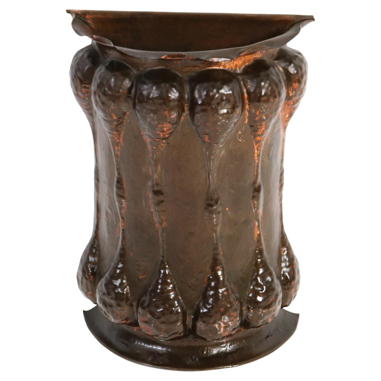 Patinated Brass Arts and Crafts Art Nouveau Umbrella Stand, 1900s For Sale  at 1stDibs