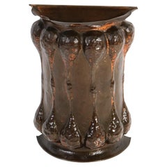 Patinated Brass Arts & Crafts Art Nouveau Umbrella Stand, 1900s