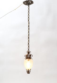 Patinated Brass Arts & Crafts Lantern, 1900s